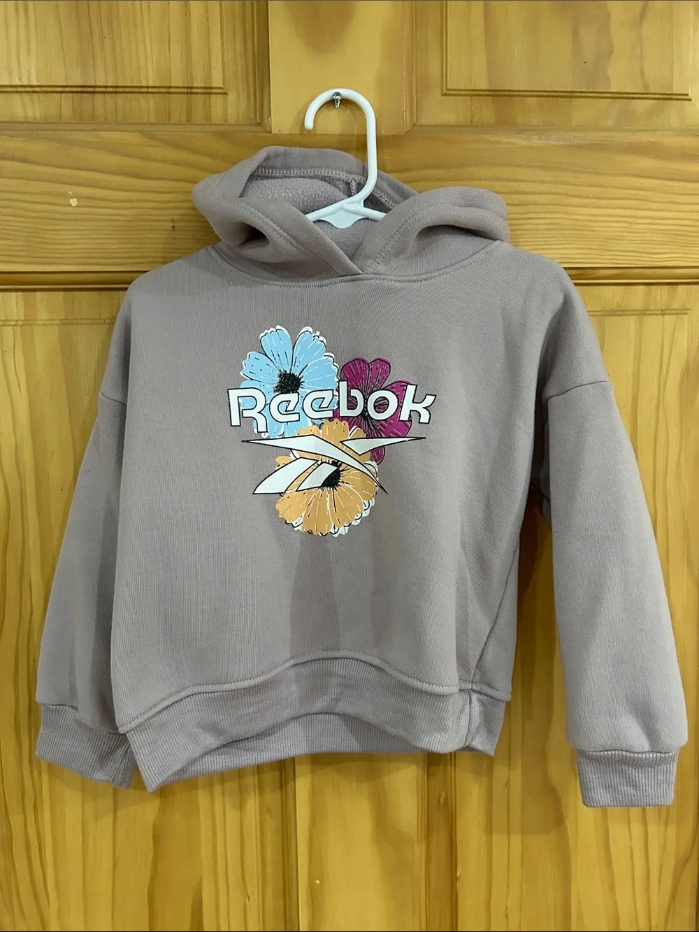 Reebok Girls Lilac Purple Hoodie & Joggers with Floral Graphics